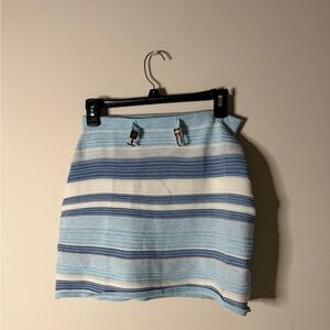 Striped Blue and White Women's Skirt/Tank Top Set
